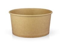Round Kraft paper salad bowl 1000 ml with plastic lid